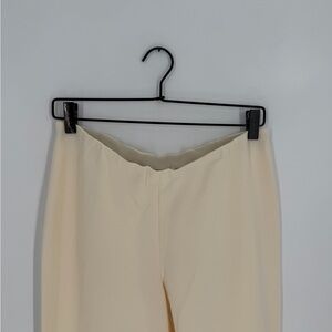 Eaves x Coco Auda Polished Crepe Pull On Minimalist Pants In Ivory